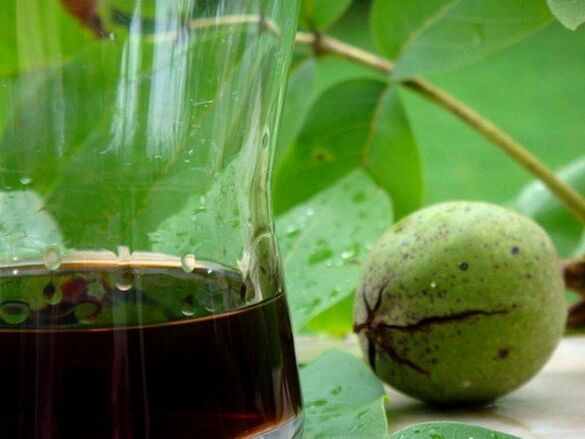 A decoction of green walnut shells is a popular remedy for worms. 